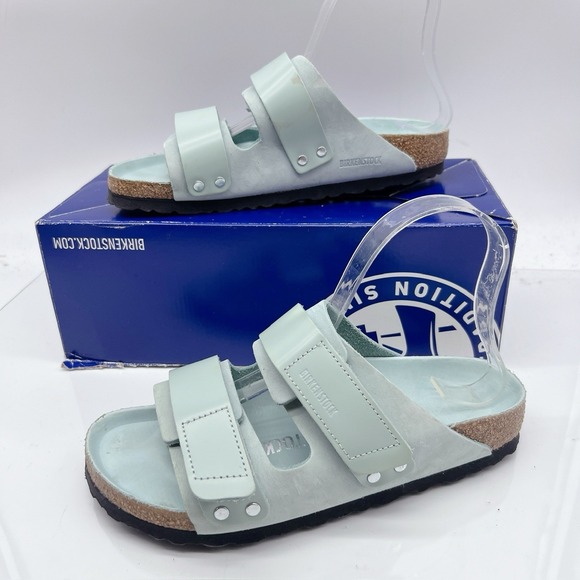 Birkenstock Uji Sandals Leather Suede Surf Green EU 37 Womens US 6- 6.5 - Picture 3 of 13
